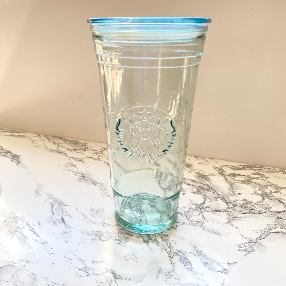STARBUCKS Venti Recycled Glass Cold Cup Tumbler 20oz Made in Spain RARE